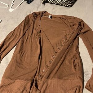 Brown Button-Up Cardigan